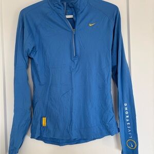 Nike Blue Half-Zip Pullover with Yellow Details